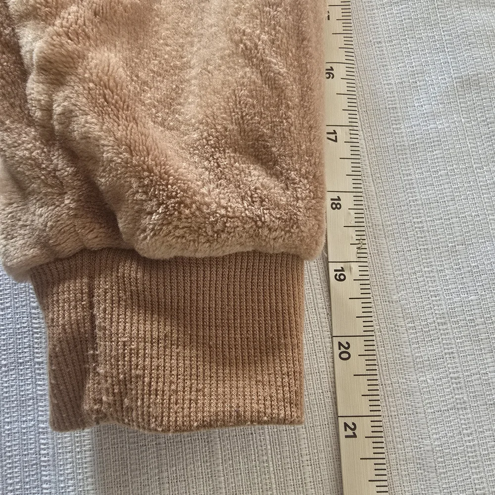 Muk Luks Loungewear Sherpa Pjs Long Sleeve Pant Set L Soft Copper Brown Sleep